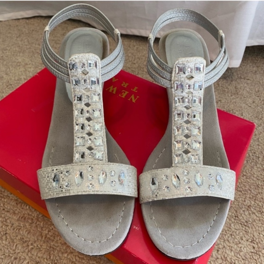 Silver Wedge Sandal - Size 8.5